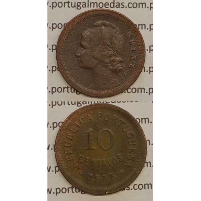 GUINÉ - 10 CENTAVOS BRONZE 1933 (MBC-)