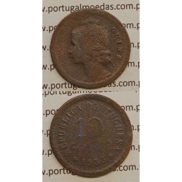 GUINÉ - 10 CENTAVOS BRONZE 1933 (BC-)
