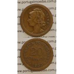 GUINÉ - 20 CENTAVOS BRONZE 1933 (MBC)