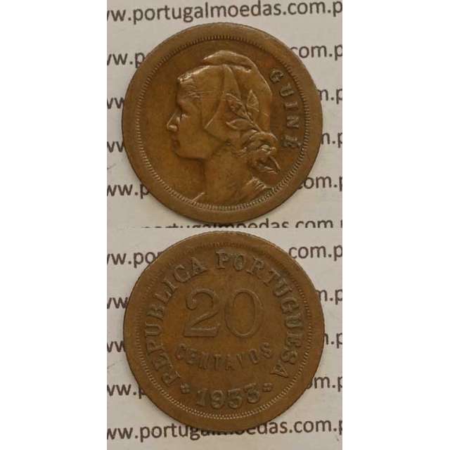 GUINÉ - 20 CENTAVOS BRONZE 1933 (MBC)