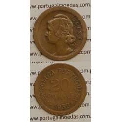 GUINÉ - 20 CENTAVOS BRONZE 1933 (MBC+)