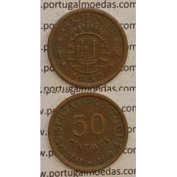 GUINÉ - 50 CENTAVOS BRONZE 1952 (MBC+/BELA-)