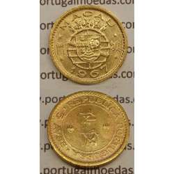 MACAU - 5 AVOS LATÃO-NÍQUEL 1967 (MBC+/BELA-)