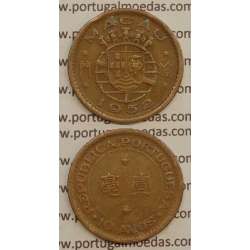 Macau 10 Avos 1952 Bronze, Macao Portuguese Colony 10 avos 1952, (MBC), Ex-Colónia Macau, World Coins Macao KM 2