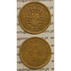 Macau 10 Avos 1967 Latão Níquel , Macao Portuguese Colony 10 avos 1967, (MBC+), Ex-Colónia Macau, World Coins Macao KM 2a