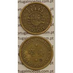 MACAU - 10 AVOS LATÃO-NÍQUEL 1968 (MBC)