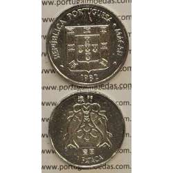Macau 1 Pataca 1982 Cuproníquel, Variante Baixo Relevo (Pobjoy Mint), (MBC+), Ex-Colónia Macau, World Coins Macao KM 23.2 Macau 1 Pataca 1982 Cuproníquel, Variante Baixo Relevo (Pobjoy Mint), (MBC+), Ex-Colónia Macau, World Coins Macao KM 23.2