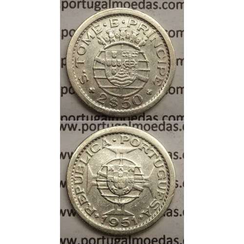 2$50 PRATA 1951 (BC+) S. TOMÉ E PRINCÍPE