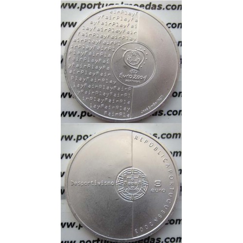 8 EUROS PRATA 2003 "FUTEBOL É DESPORTIVISMO" (BELA/SOB)