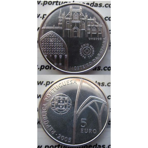 5 EUROS PRATA 2005 "MOSTEIRO DA BATALHA" (BELA/SOB)
