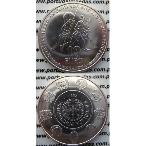 10 EUROS PRATA 2007 "JOGOS OLIMPICOS-A MARATONA" (BELA/SOB)
