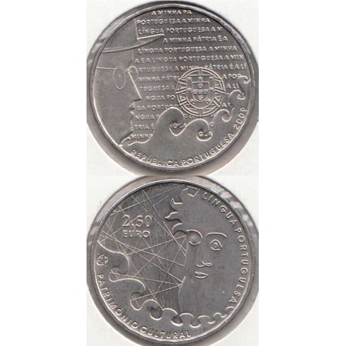 2,50 EUROS CUPRO-NÍQUEL 2009 "LÍNGUA PORTUGUESA" (BELA/SOB)