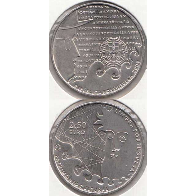 2,50 EUROS CUPRO-NÍQUEL 2009 "LÍNGUA PORTUGUESA" (BELA/SOB)