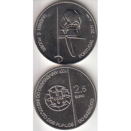 2,50 EUROS CUPRO-NÍQUEL 2011 "100º ANIVERSÁRIO DOS PUPILOS DO EXÉRCITO " (BELA/SOB)