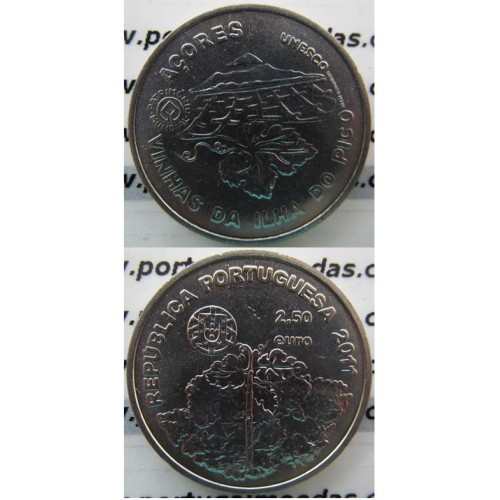 2,50 EUROS CUPRO-NÍQUEL 2011 "VINHA DA ILHA DO PICO " (BELA/SOB)