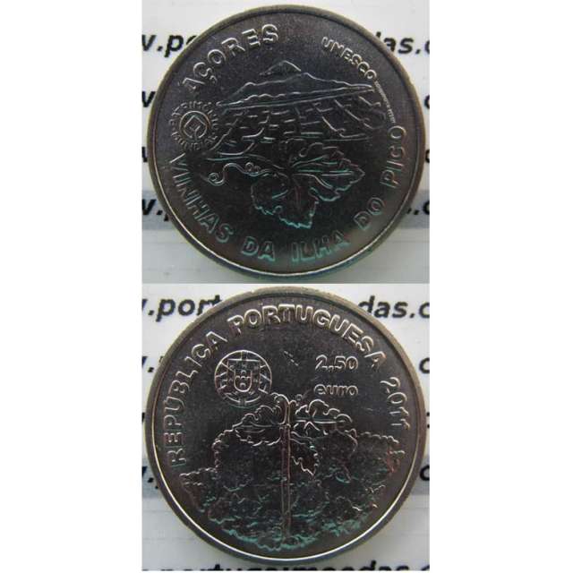 2,50 EUROS CUPRO-NÍQUEL 2011 "VINHA DA ILHA DO PICO " (BELA/SOB)