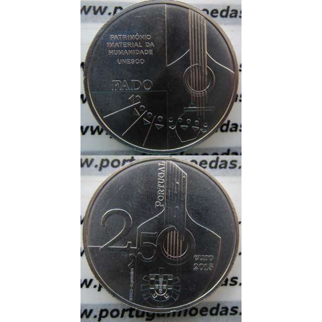 2,50€ "Euros" 2015, Fado-Património Imaterial Da Humanidade, Cuproniquel (2,50 Euro 2015, World Coins Portugal KM858)