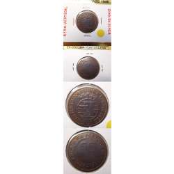 50 CENTAVOS BRONZE 1946 DA GUINÉ EIXO VERTICAL