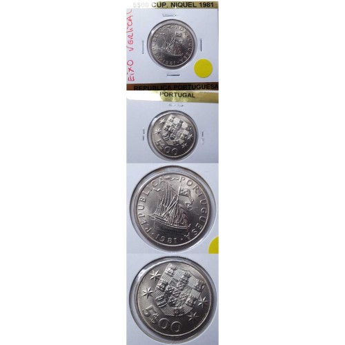 5$00 CUPRO-NIQUEL 1981 EIXO QUASE VERTICAL