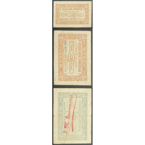 CÉDULA ASSOCIAÇÃO COMERCIAL DE PONTE DE LIMA - VALE 3 CENTAVOS ( POUCO CIRCULADA )