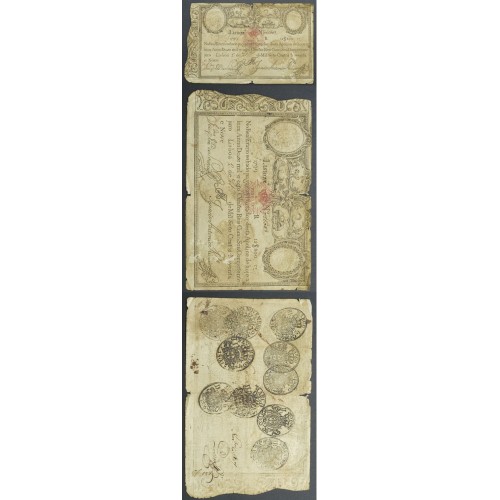 APÓLICE REAL ERÁRIO - 12$800 REIS 1799 - DATA IMPRESSA - COM CARIMBO DE D.PEDRO IV 1826 ( CIRCULADA )