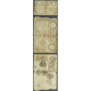 APÓLICE REAL ERÁRIO - 12$800 REIS 1799 - DATA IMPRESSA - COM CARIMBO DE D.PEDRO IV 1826 ( CIRCULADA )