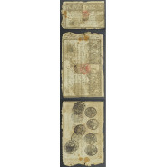 APÓLICE REAL ERÁRIO - 10$000 REIS 1799 - DATA IMPRESSA - COM CARIMBO DE D.PEDRO IV 1826 ( CIRCULADA )