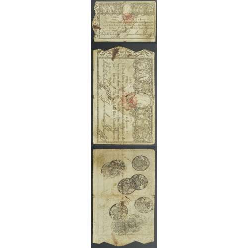 APÓLICE REAL ERÁRIO - 10$000 REIS 1799 - DATA IMPRESSA - COM CARIMBO DE D.PEDRO IV 1826 ( POUCO CIRCULADA )