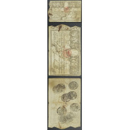 APÓLICE REAL ERÁRIO - 10$000 REIS 1799 - DATA IMPRESSA - COM CARIMBO DE D.PEDRO IV 1826 ( POUCO CIRCULADA )