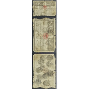 APÓLICE REAL ERÁRIO - 10$000 REIS 1799 - DATA IMPRESSA - COM CARIMBO DE D.PEDRO IV 1826 ( CIRCULADA )