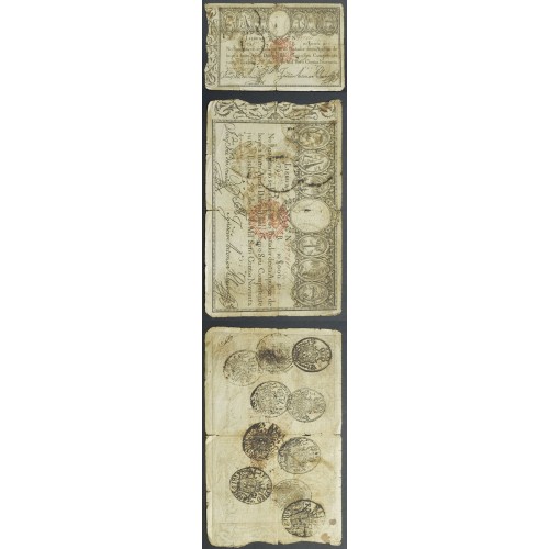 APÓLICE REAL ERÁRIO - 10$000 REIS 1799 - DATA MANUSCRITA - COM CARIMBO DE D.MIGUEL I 1828 ( CIRCULADA )