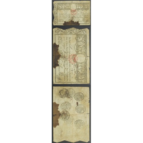 APÓLICE REAL ERÁRIO - 10$000 REIS 1799 - DATA MANUSCRITA - COM CARIMBO DE D.PEDRO IV 1826 ( POUCO CIRCULADA )