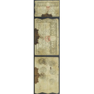 APÓLICE REAL ERÁRIO - 10$000 REIS 1799 - DATA MANUSCRITA - COM CARIMBO DE D.PEDRO IV 1826 ( POUCO CIRCULADA )