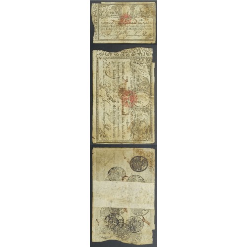 APÓLICE REAL ERÁRIO - 10$000 REIS 1799 - DATA EMENDADA "1798/9" - COM CARIMBO DE D.PEDRO IV 1826 ( CIRCULADA )