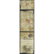 APÓLICE REAL ERÁRIO - 10$000 REIS 1799 - DATA EMENDADA "1798/9" - COM CARIMBO DE D.PEDRO IV 1826 ( CIRCULADA )