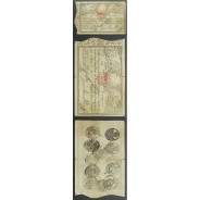 APÓLICE REAL ERÁRIO - 10$000 REIS 1799 - DATA EMENDADA "1798/9" - COM CARIMBO DE D.PEDRO IV 1826 ( POUCO CIRCULADA )