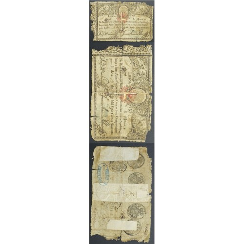 APÓLICE REAL ERÁRIO - 5$000 REIS 1799 - DATA EMENDADA "1798/9" - COM CARIMBO DE D.PEDRO IV 1826 ( CIRCULADA )