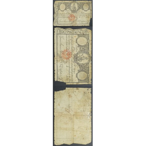 APÓLICE REAL ERÁRIO - 2$400 REIS 1807 - DATA MANUSCRITA - COM CARIMBO DE D.MIGUEL I 1828 ( CIRCULADA )