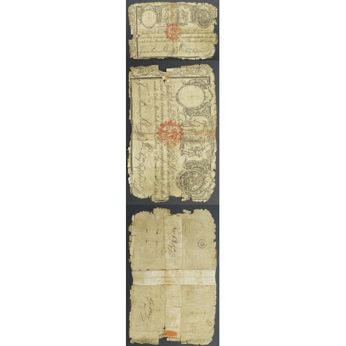 APÓLICE REAL ERÁRIO - 1$200 REIS 1805 - DATA MANUSCRITA - COM CARIMBO DE D.MIGUEL I 1828 ( CIRCULADA +)