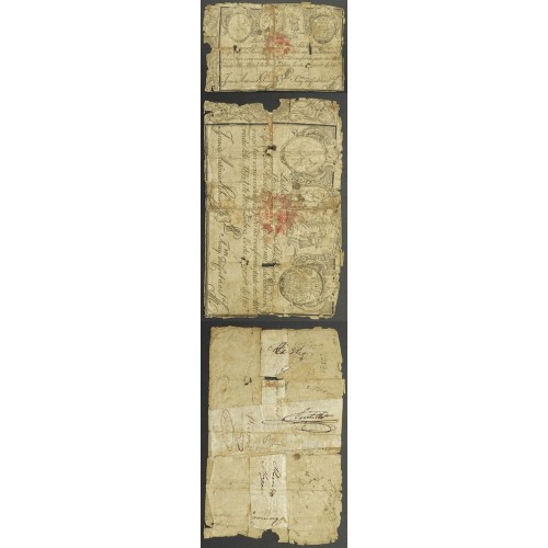APÓLICE REAL ERÁRIO - 1$200 REIS 1805 - DATA MANUSCRITA - COM CARIMBO DE D.PEDRO IV 1826 ( CIRCULADA +)