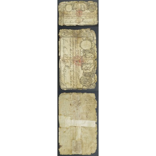 APÓLICE REAL ERÁRIO - 1$200 REIS 1805 - DATA MANUSCRITA - COM CARIMBO DE D.PEDRO IV 1826 ( CIRCULADA +)