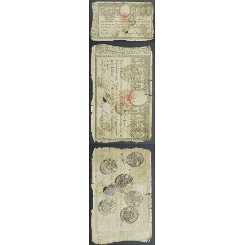 APÓLICE REAL ERÁRIO - 20$000 REIS 1799 - DATA IMPRESSA - COM CARIMBO DE D.PEDRO IV 1826 ( CIRCULADA )