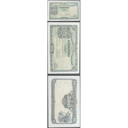 NOTA DE 500 REIS PRATA 1904 ( POUCO CIRCULADA ) " Ch.3 - BANCO DE PORTUGAL (27/12/1904)