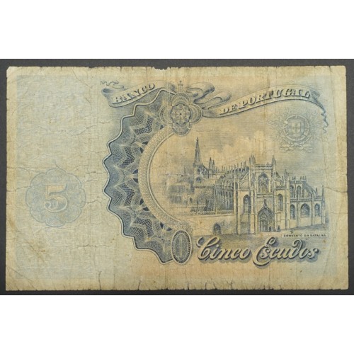 NOTA DE 5 ESCUDOS 1922 ( CIRCULADA ) "5$00 1922 Ch.2 DR. JOÃO DAS REGRAS - BANCO DE PORTUGAL (08/08/1922)