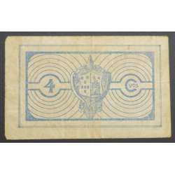 Portuguese notgeld, 4 Centavos Camara Municipal de Bragança, series E, (C), Private emergency money notes from 1917 to 1925.