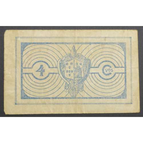 Portuguese notgeld, 4 Centavos Camara Municipal de Bragança, series E, (C), Private emergency money notes from 1917 to 1925.