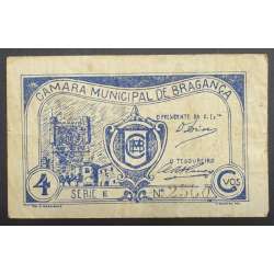 Portuguese notgeld, 4 Centavos Camara Municipal de Bragança, series E, (C), Private emergency money notes from 1917 to 1925.