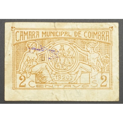 CÉDULA CÂMARA MUNICIPAL DE COIMBRA - VALE 2 CENTAVOS ( POUCO CIRCULADA )