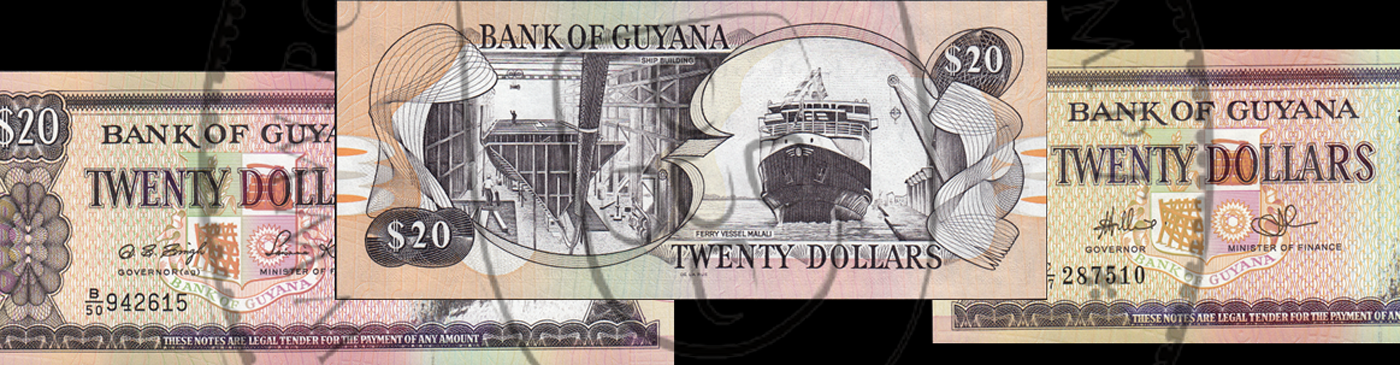 Guyana Banknotes – Guyanese Dollar Issues, Historical Series and Guiana Region Currency