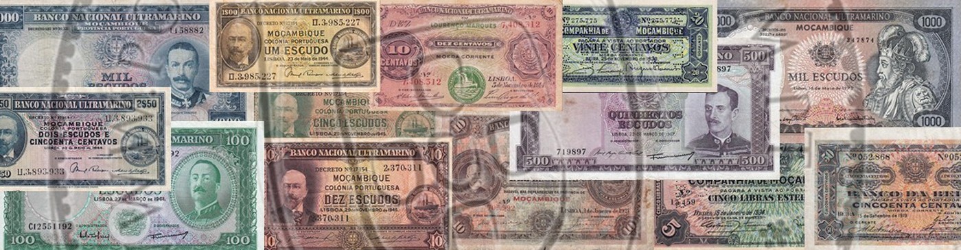 Mozambique Former Colony Banknotes – Ultramarine Paper‑Money, BNU & Mozambique Company Issues, Rare Series